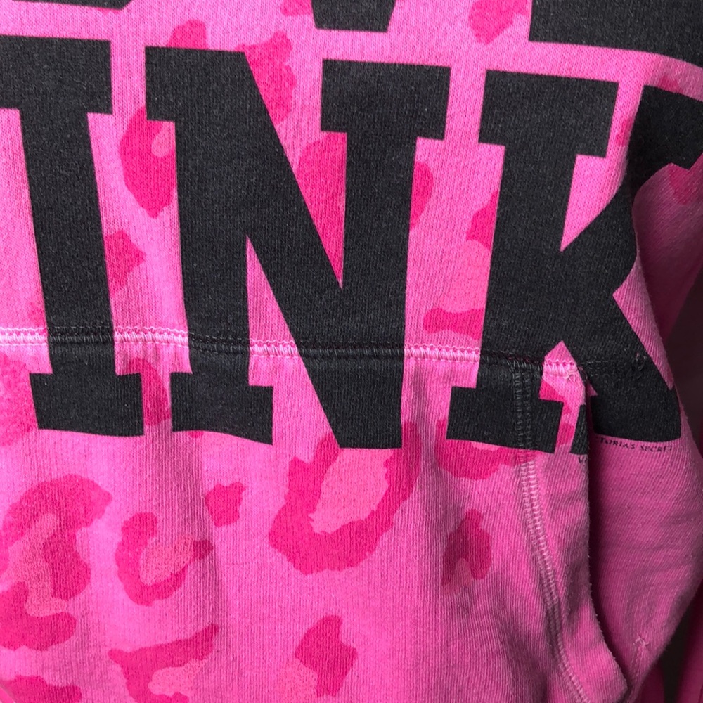 Pink Victoria’s Secret leopard print sweatshirt - Picture 3 of 5